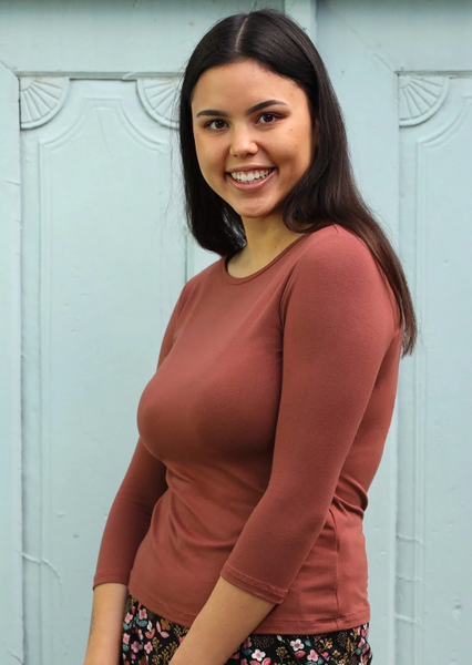 Boat Neck Top - Terracotta