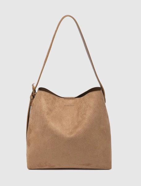 Peyton Suedette Shoulder Bag - Honey