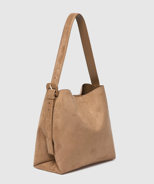 Peyton Suedette Shoulder Bag - Honey