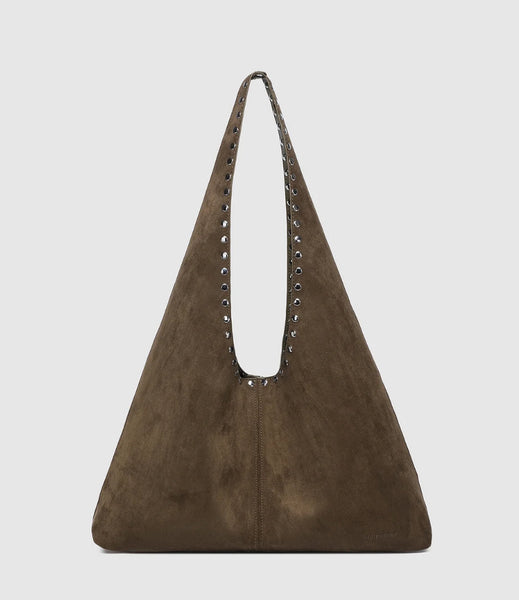 Hailey Suedette Shoulder Bag - Olive
