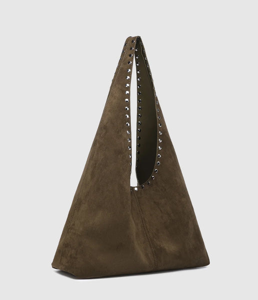 Hailey Suedette Shoulder Bag - Olive