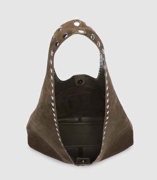 Hailey Suedette Shoulder Bag - Olive
