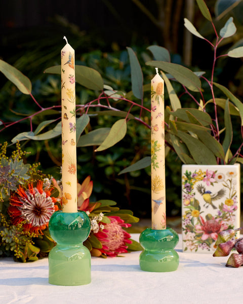 Taper Candle Set (of 2)- Botanical Blooms