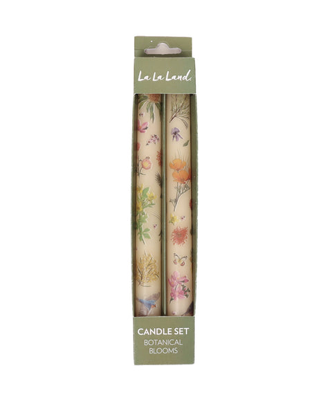 Taper Candle Set (of 2)- Botanical Blooms