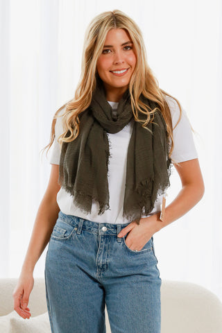 Block Colour Scarf - Smoke
