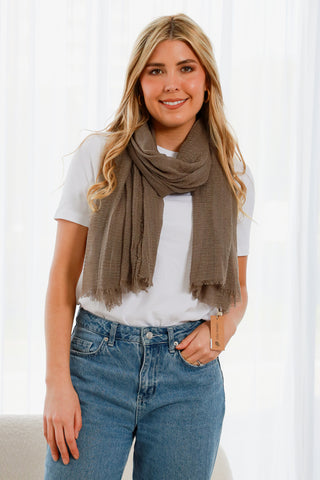 Block Colour Scarf - Cocoa