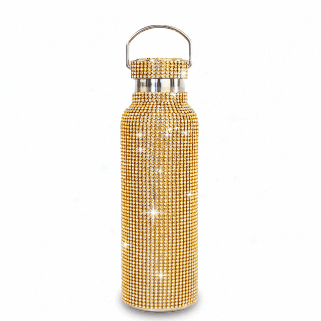 Diamante Water Bottle 600ml - Gold