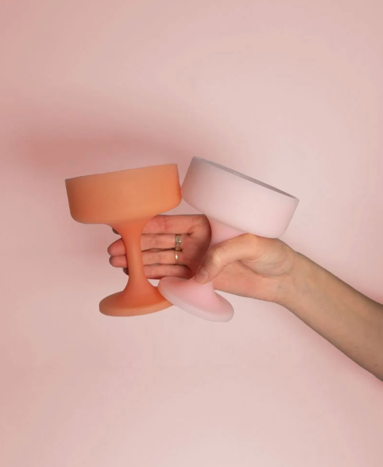 Mecc Silicone Unbreakable Cocktail Glasses - Peach + Petal