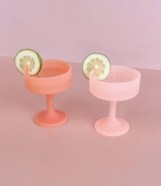 Mecc Silicone Unbreakable Cocktail Glasses - Peach + Petal