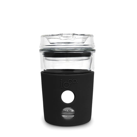 4oz Piccolo Glass Coffee / Tea Travel Cup - Black