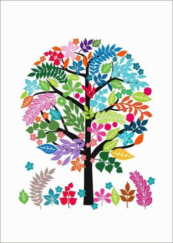 Laser Cut Card - Multicoloured Tree