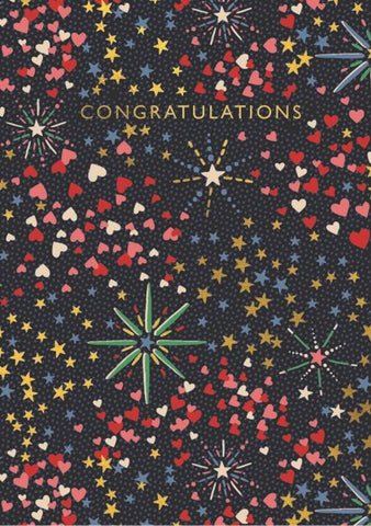 Foil Card - Congratulations Fireworks