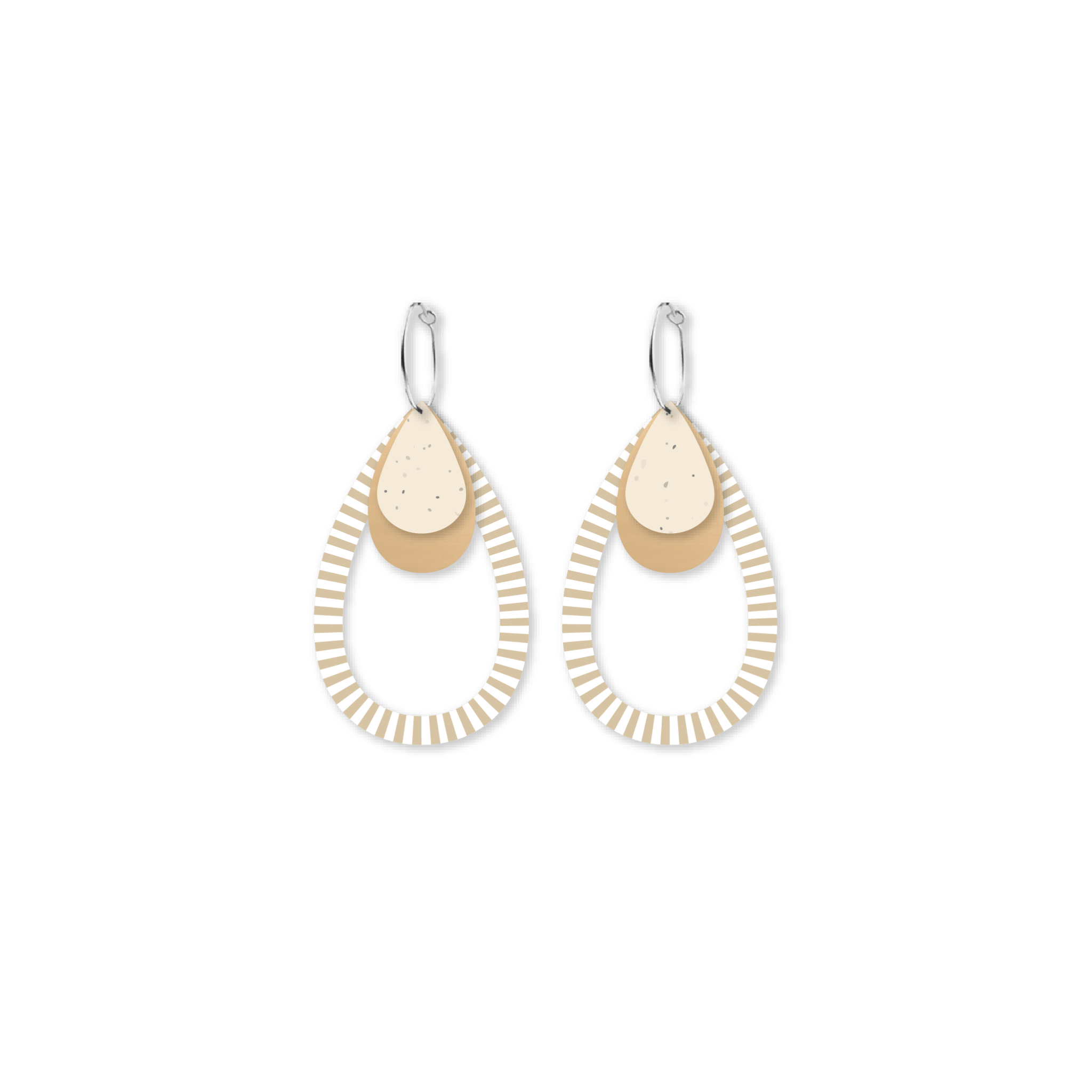 Basics Layered Outline Tear Hoop Earrings