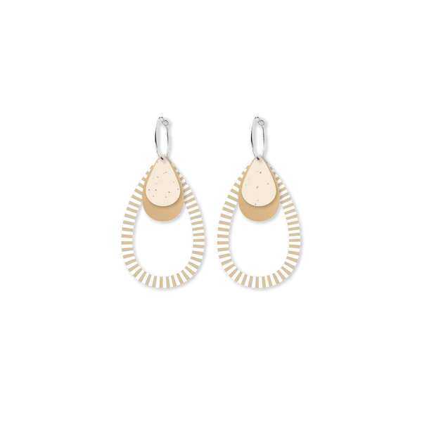 Basics Layered Outline Tear Hoop Earrings