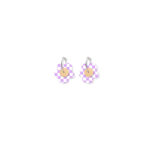 Playful Hues Layered Panzy Hoop Earrings