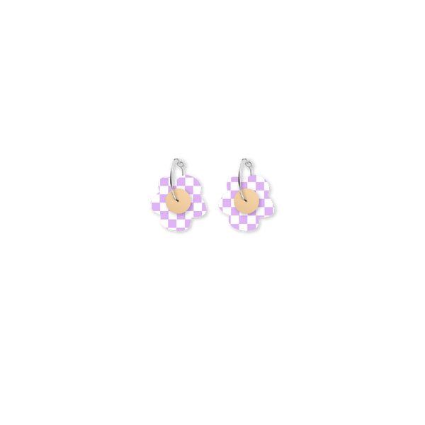 Playful Hues Layered Panzy Hoop Earrings