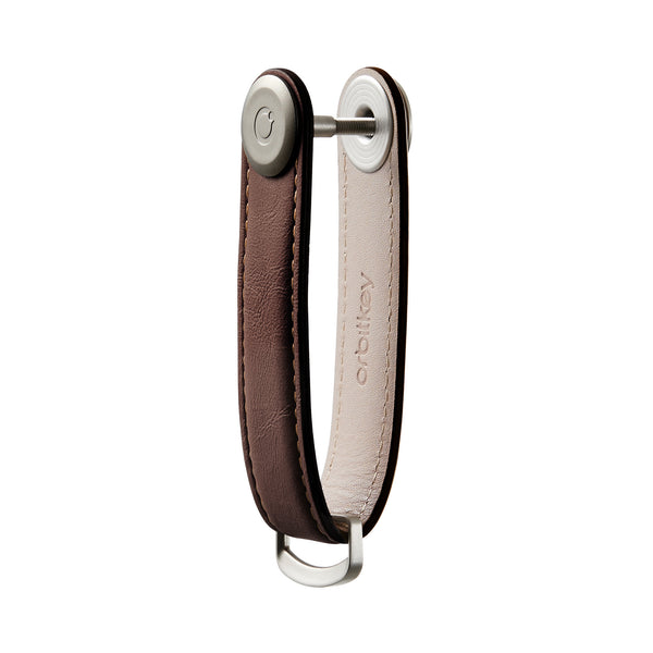OrbitKey - Espresso with Brown stitching