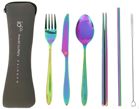 Reusable Cutlery Set - Rainbow Stainless Steel