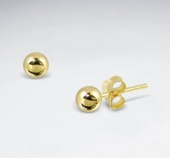 Gold Classic Ball Stud Earring