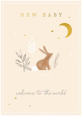 Card - Bunny & Moon Welcome Baby