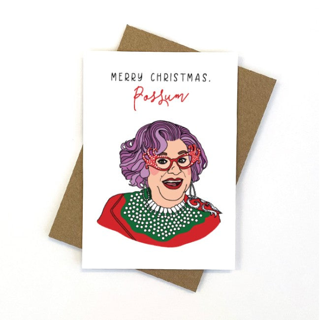 Dame Edna Christmas Card