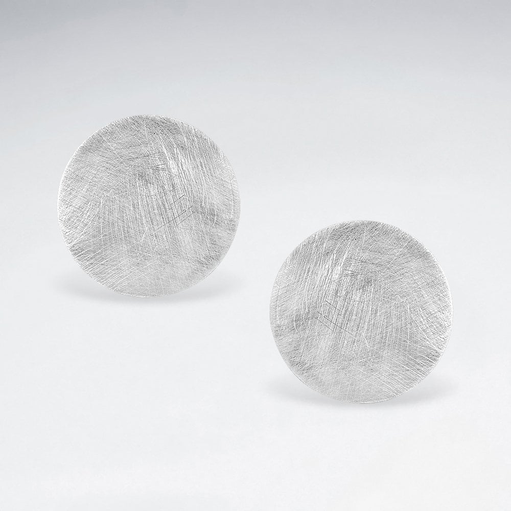 Round Disc Stud Matte Earrings