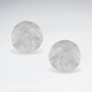 Round Disc Stud Matte Earrings