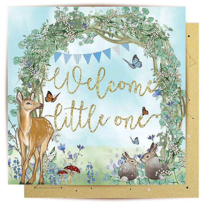Welcome Baby Blue Greeting Card