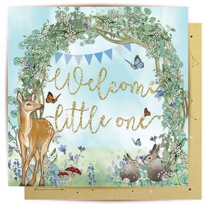 Welcome Baby Blue Greeting Card